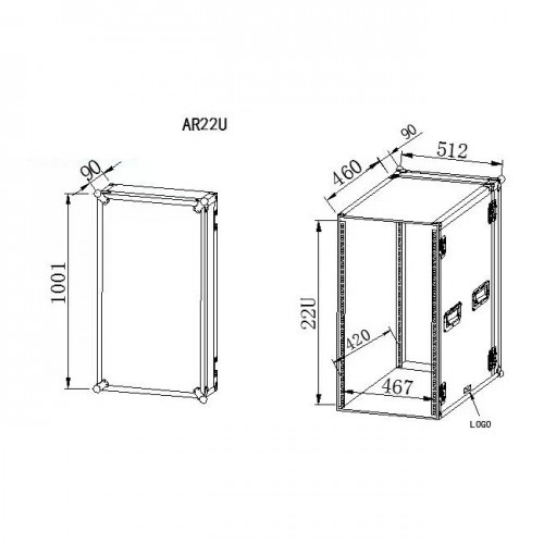 22U Rack Flight Case